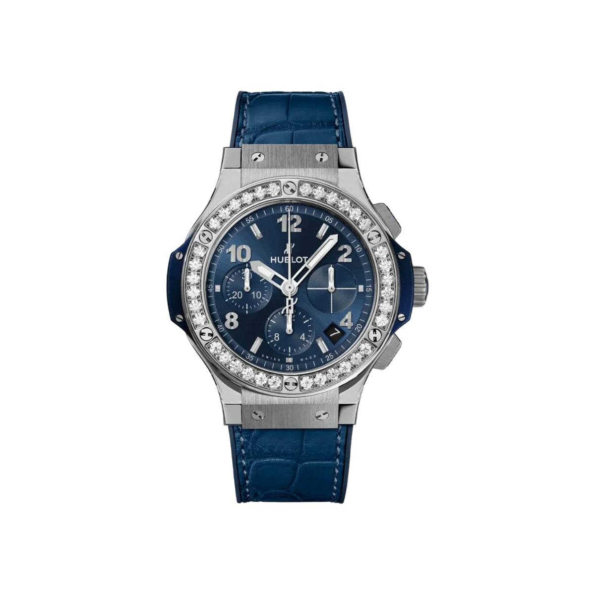 Hublot Big Bang 341.SX.7170.LR.1204 Steel Diamonds Blue Dial 41mm Men's Watch