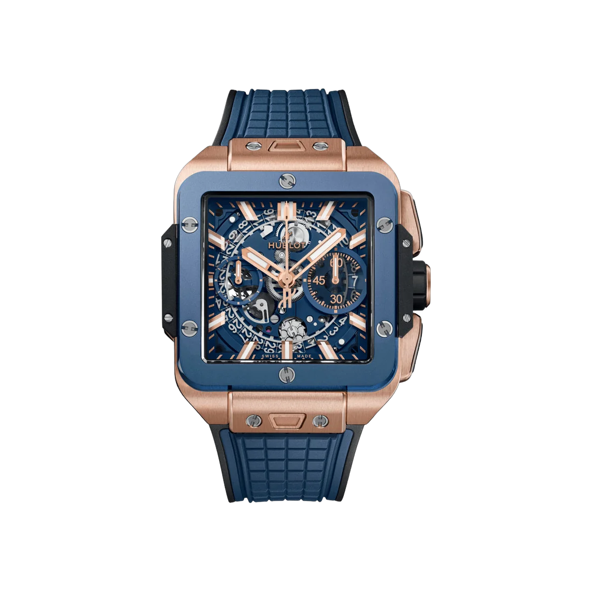 Hublot Square Bang Unico king Gold 821.OL.5180.RX Blue Ceramic 42mm Men's Watch
