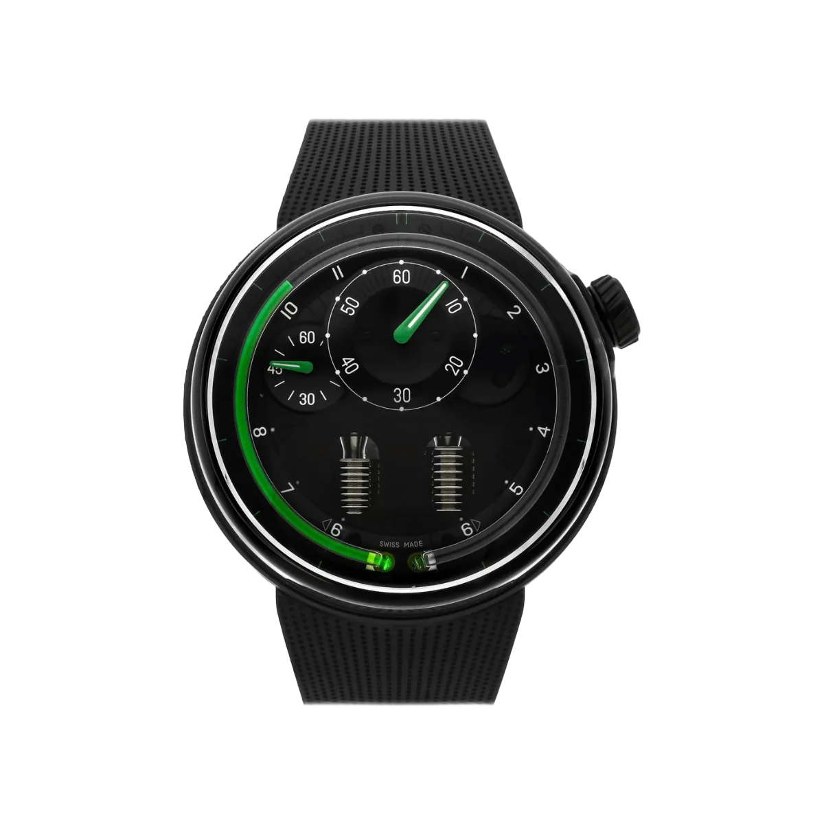 HYT H0 Black Coated H00826 Stainless Steel Manual Wind Balck Dial