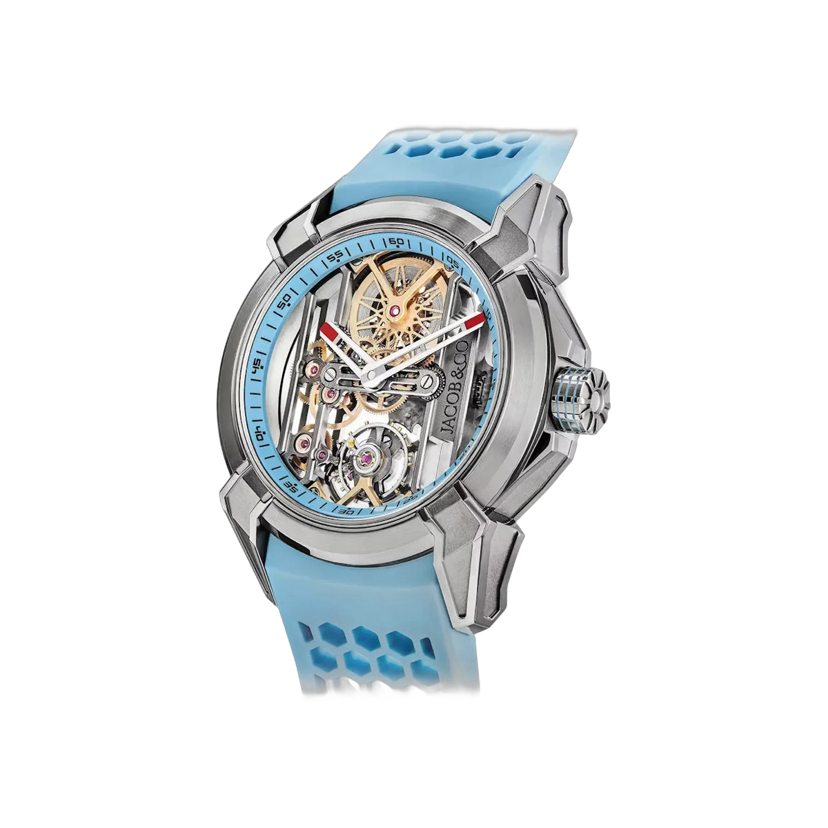 Jacob & Co. Epic X Skeleton EX110.20.AA.AJ.A Titanium Sky Blue 44mm Skeleton Dial Men’s Watch
