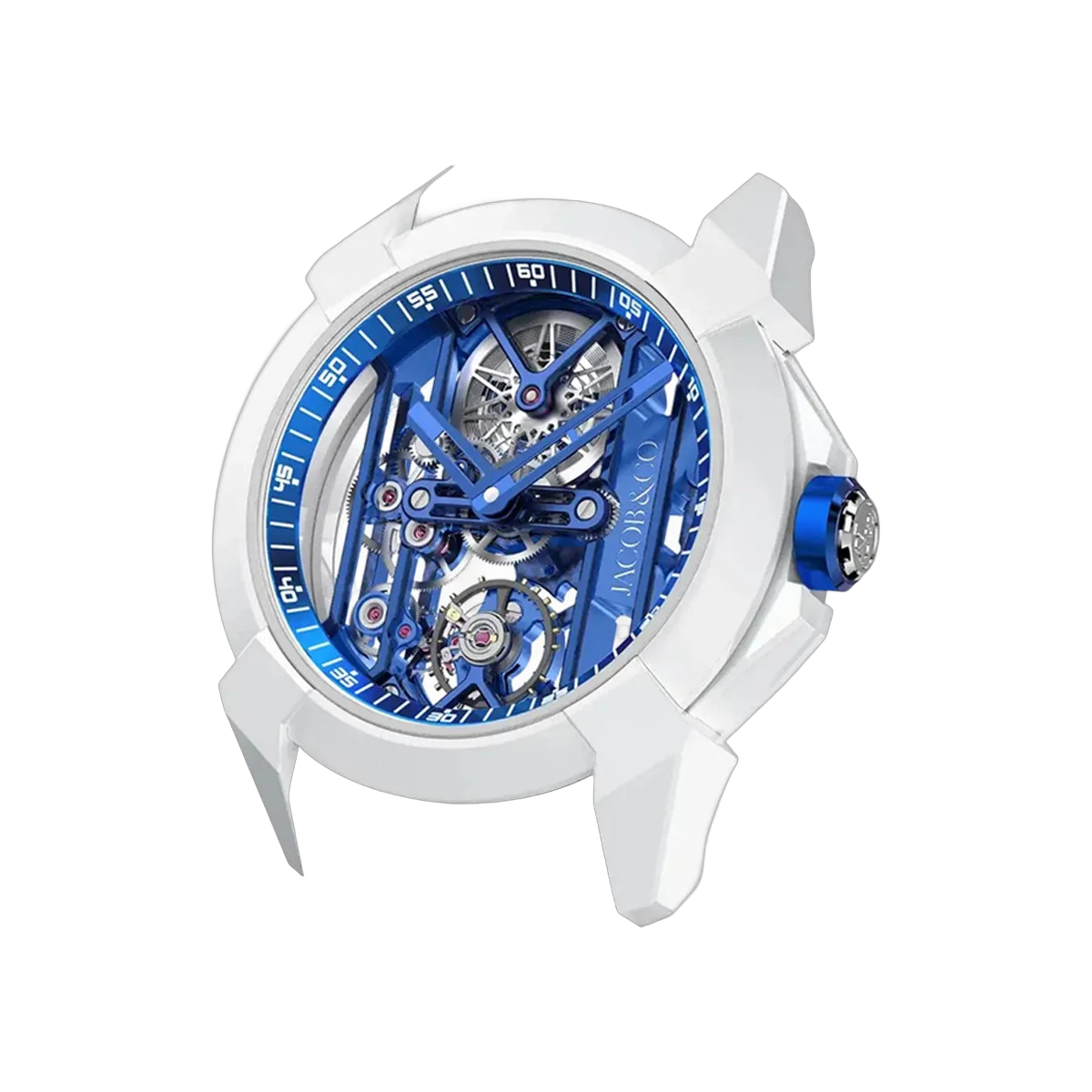 Jacob & Co. Epic X Skeleton EX115.95.AD.AA.ABRUA White Ceramic 44mm Blue Skeleton Dial Men's Watch – additional product photo 2