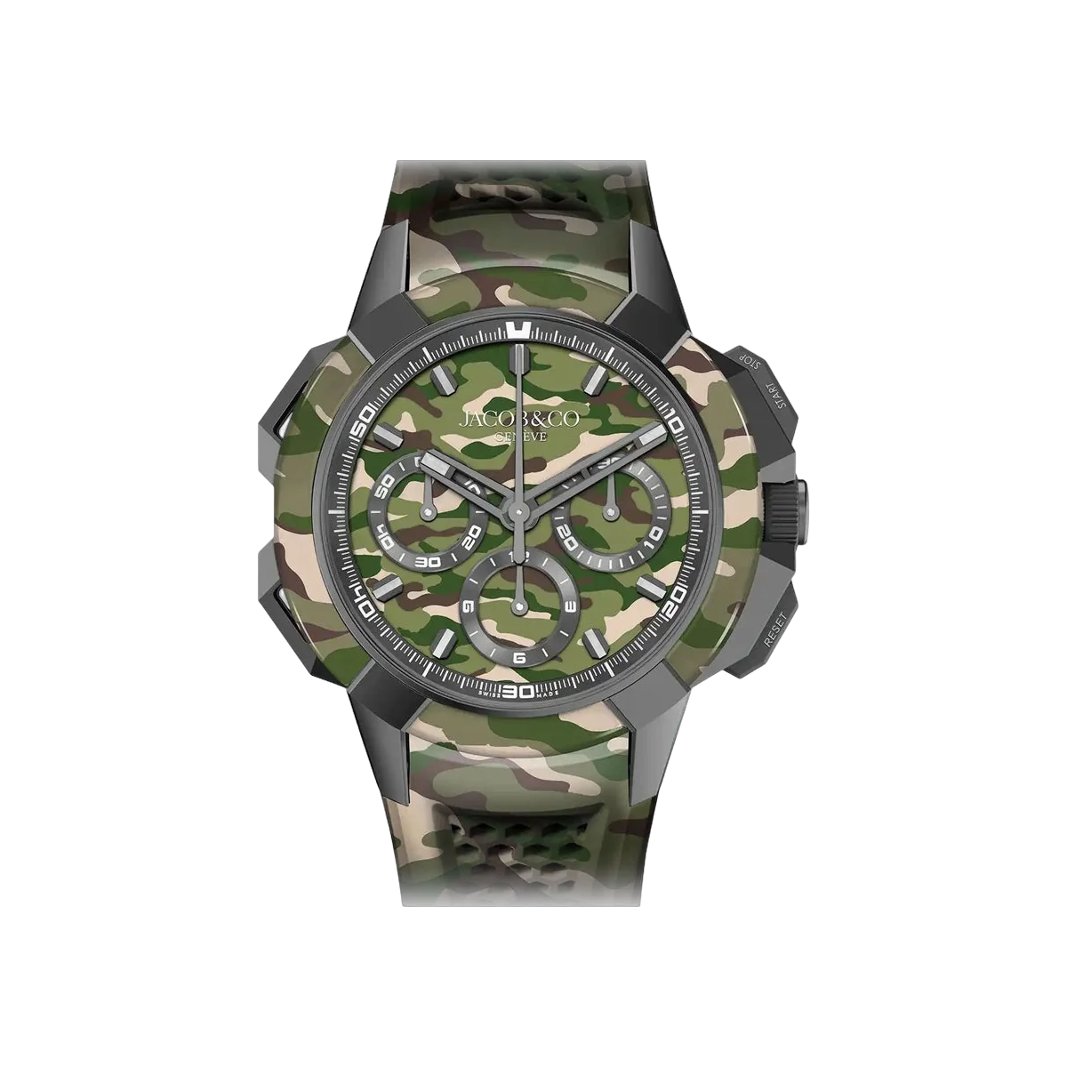 Jacob & Co. Green Camo Epic X Chrono EC440.20.AB.AA.ABRUA Titanium Green Dial 44mm Men's Watch