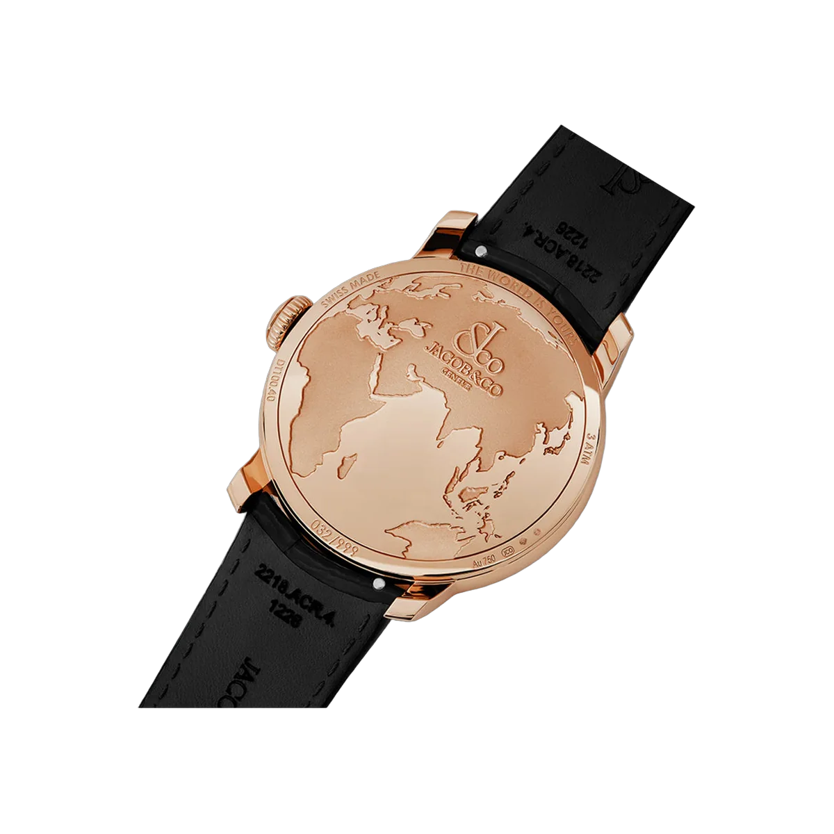 Jacob & Co. The World Is Yours Dual Time Zone DT100.40.AA.AB.A Rose Gold 43mm Black Dial Men's Watch – additional product photo 4