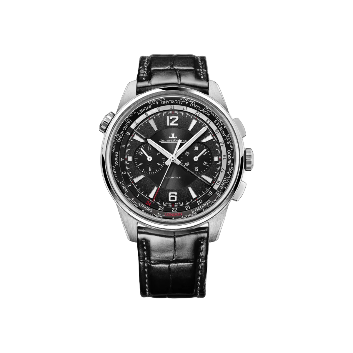 Jaeger-Lecoultre Polaris Chronograph Q905T470 World Time 44mm Mens Watch Black Dial