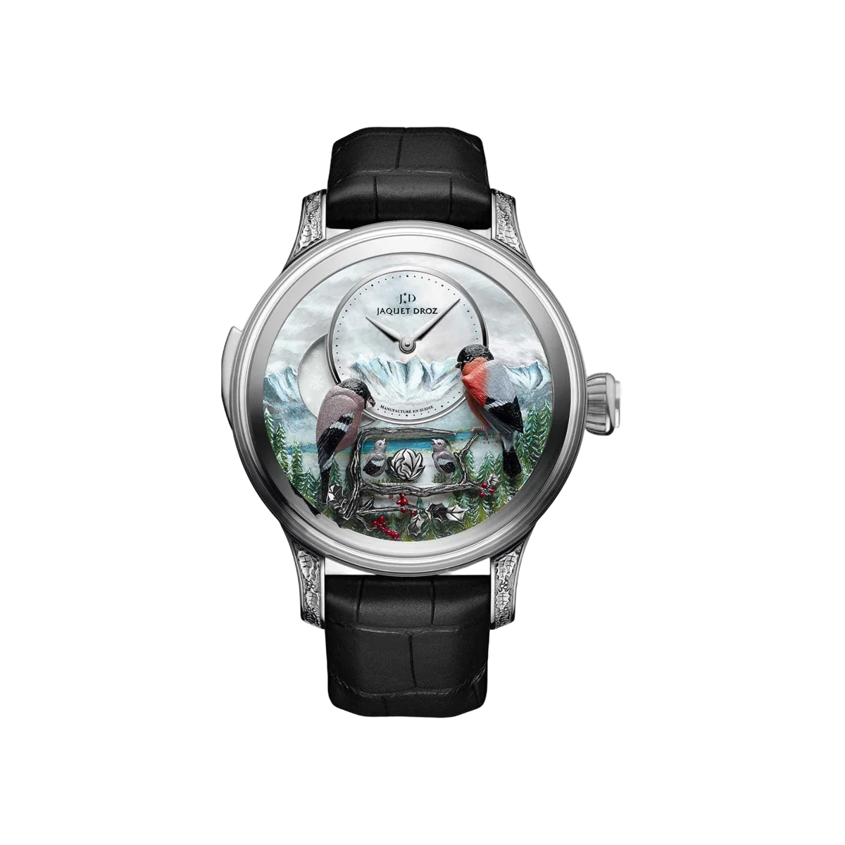 Jaquet Droz Repeater J031034205 White Gold The Bird Alpine View MOP Dial 47mm Men's Watch