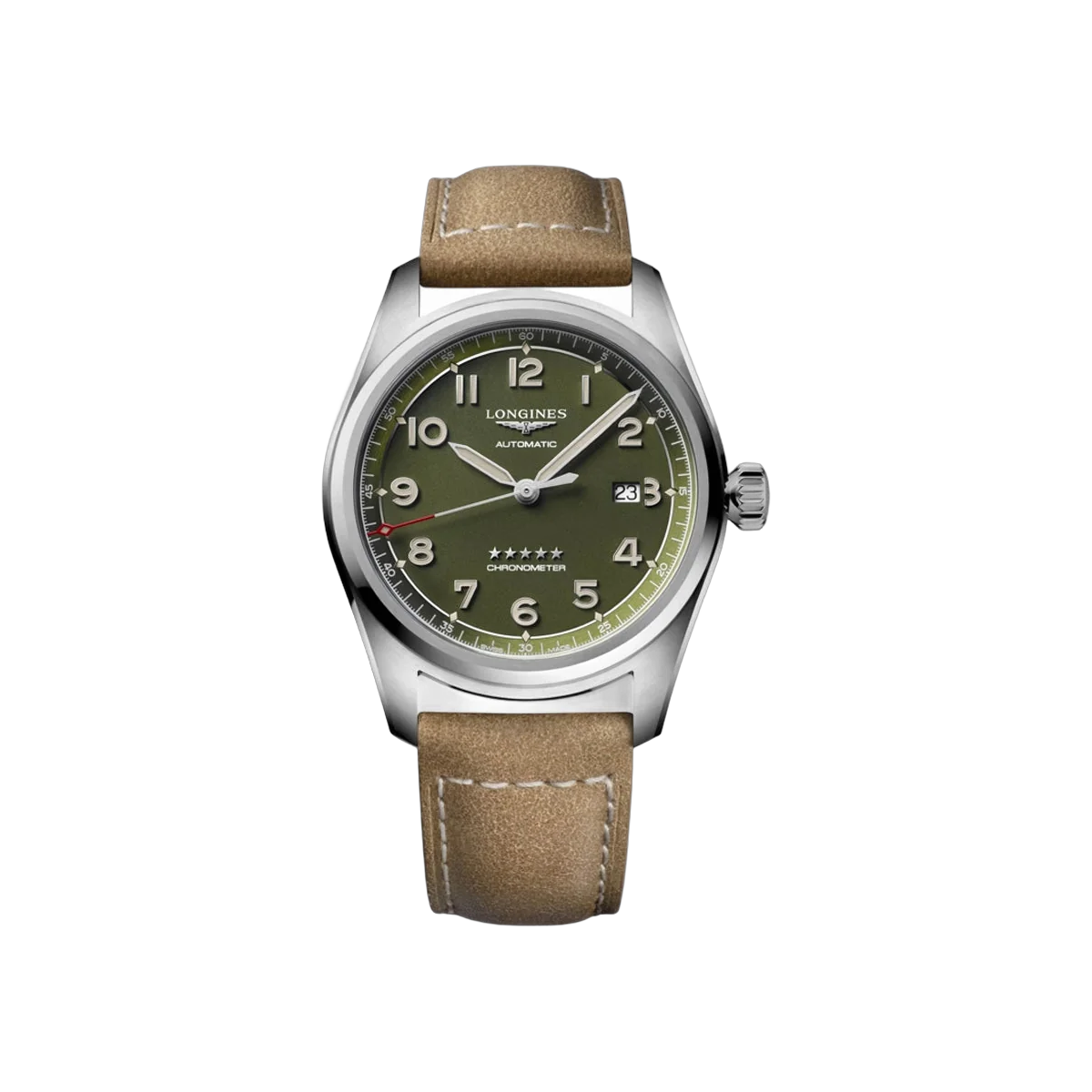 Longines Spirit L38114032 Stainless Steel 42mm Matte Green Dial Men's Watch