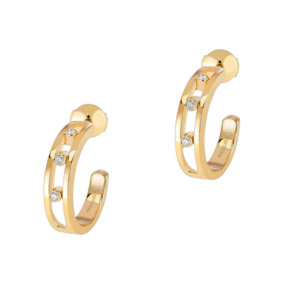 Messika Move Hoop 04407-YG Yellow Gold Diamond Earrings