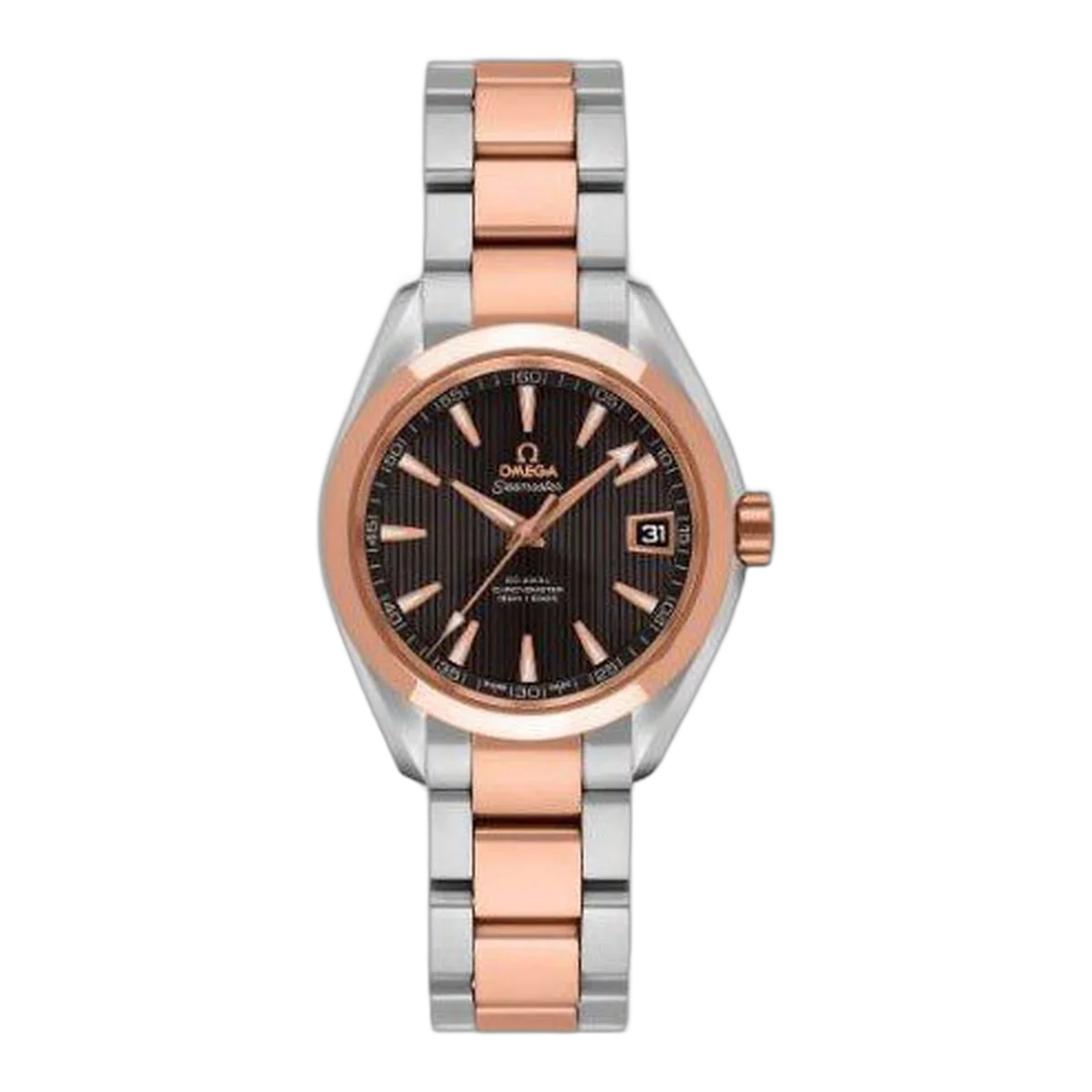 Omega Aqua Terra 30Mm Stainless Steel & 18Kt Rose Gold Ladies Watch