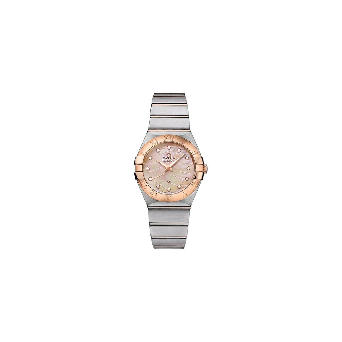 Omega Constellation Stainless Steel & 18Kt Rose Gold 27Mm Ladies Watch