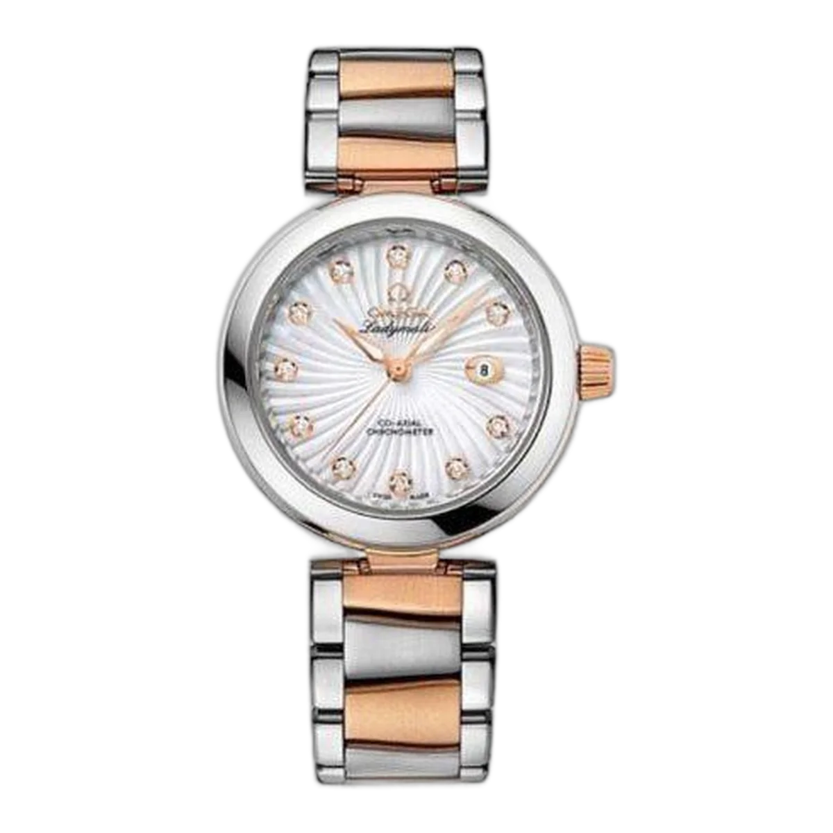 Omega De Ville 34Mm Stainless Steel &Amp; 18Kt Rose Gold Ladies Watch
