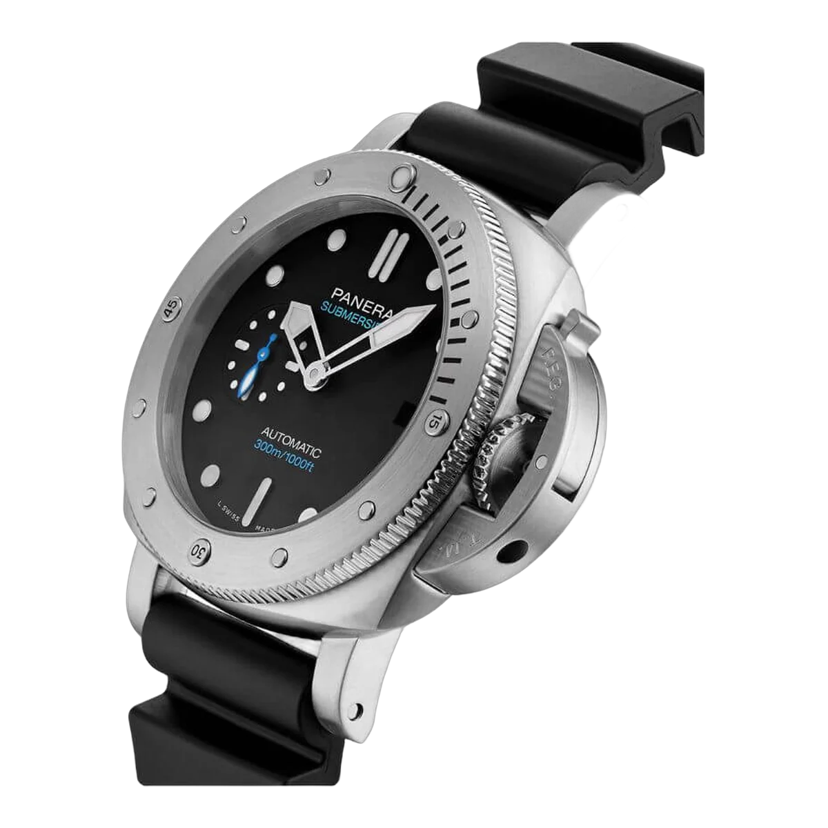 Panerai Luminor Submersible Pam00973 Black Dial 42Mm Stainless Steel Black Rubber Straps Men's Watch – additional product photo 4
