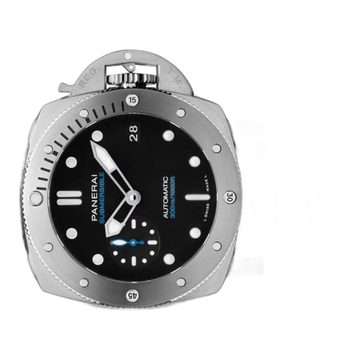 Panerai Luminor Submersible Pam00973 Black Dial 42Mm Stainless Steel Black Rubber Straps Men's Watch – additional product photo 6
