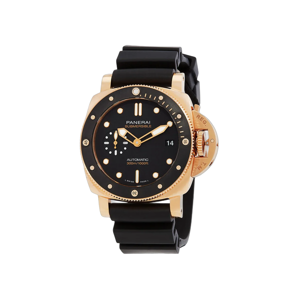 Panerai Submersible Goldtech PAM01164 Rose Gold 42mm Black Dial Men's Watch