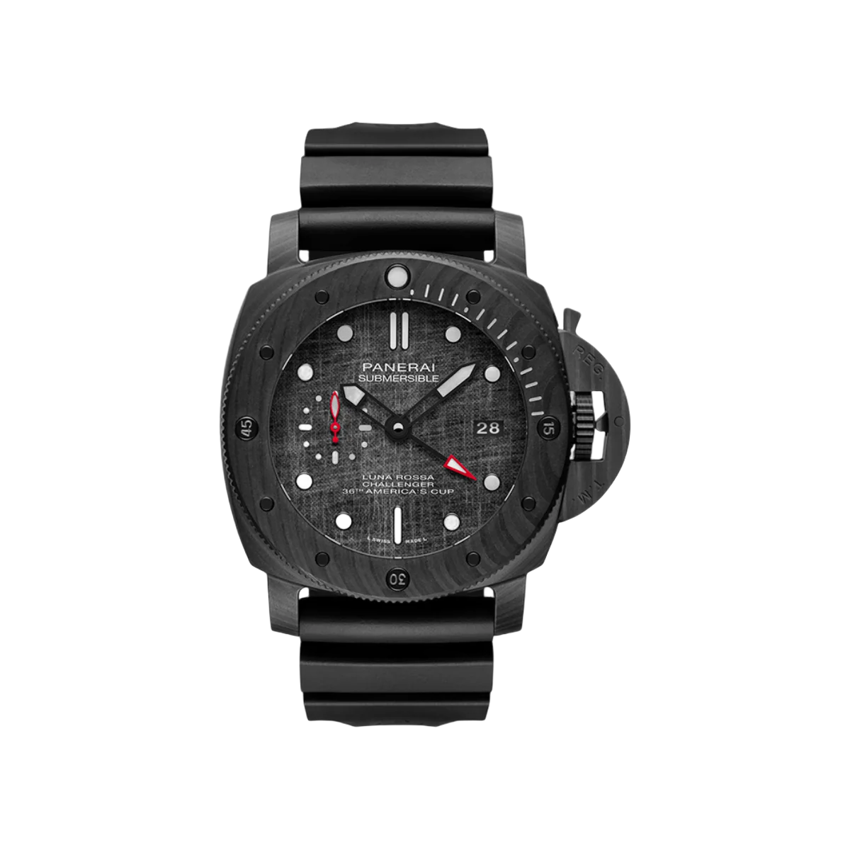 Panerai Submersible Luna Rossa PAM01039 Carbotech 47mm Grey Dial Mens Watch