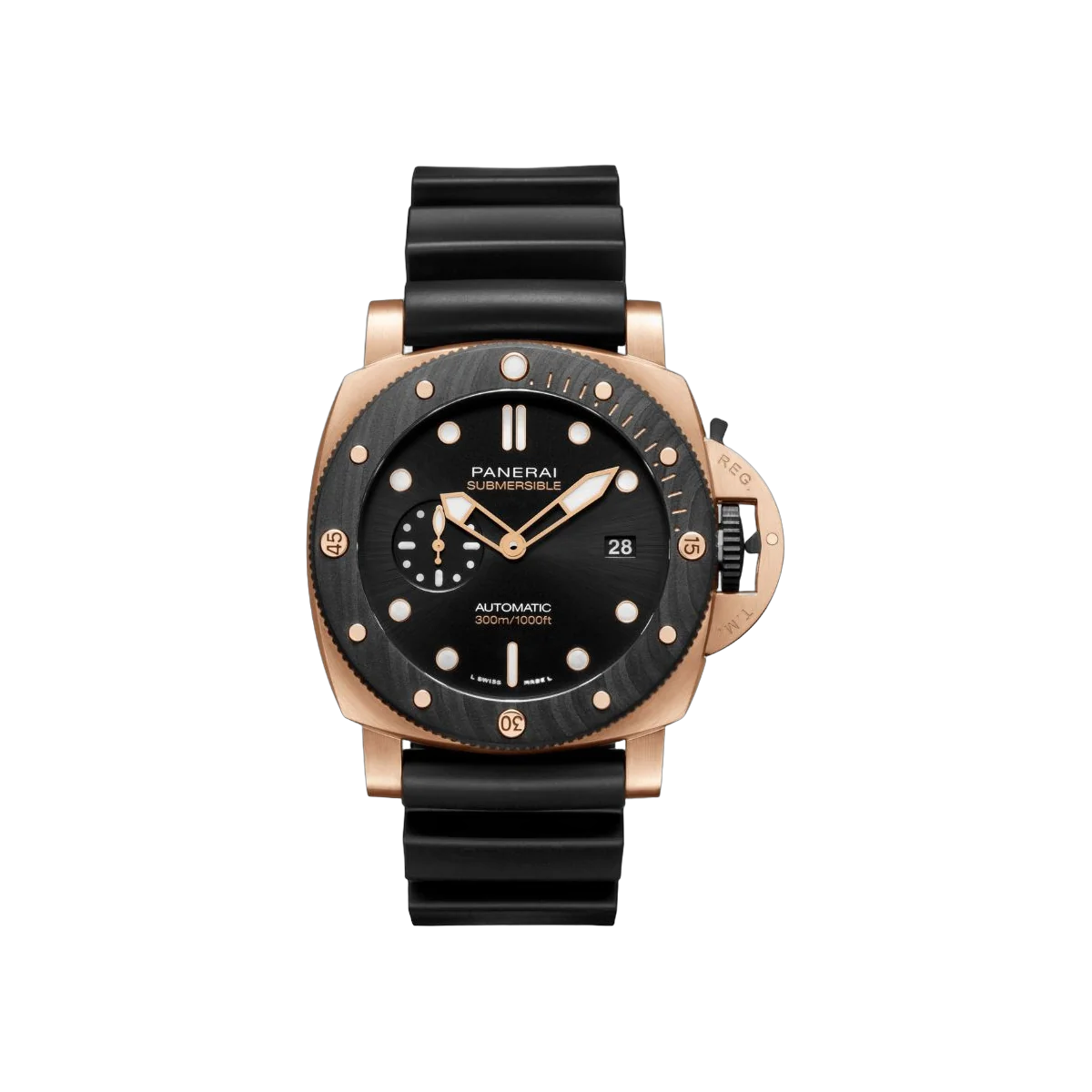 Panerai Submersible PAM01070 Goldtech Orocarbo Black Dial
