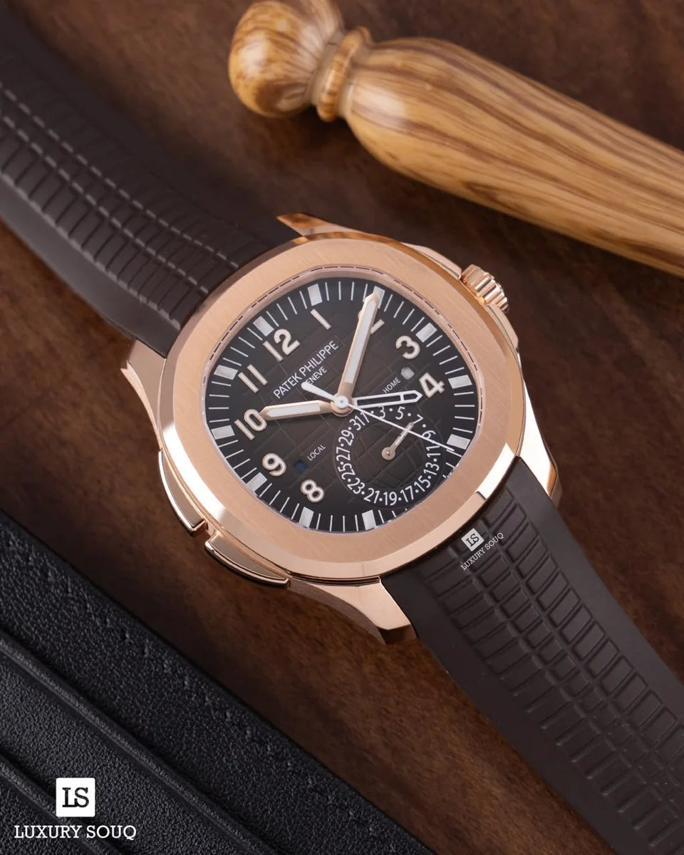 Patek Philippe Aquanaut 5164R-001 Brown Dial Travel Time 40.8mm 18K Rose Gold Brown Rubber Straps – additional product photo 2