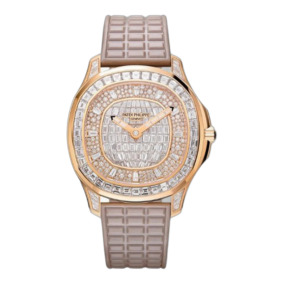 Patek Philippe Aquanaut 5062/450R-001 Luce Haute Joaillerie 38.8 Mm 18K Rose Gold Pearly Beige Rubber Straps Ladies Watch – additional product photo 2