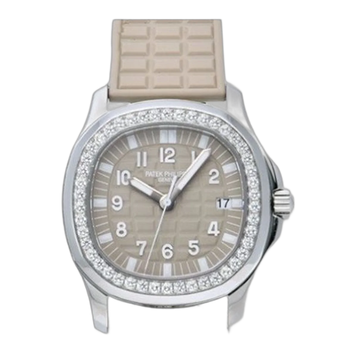 Patek Philippe Aquanaut Luce 5067A-020 Diamond-Set Bezel Stainless Steel Beige Rubber Straps