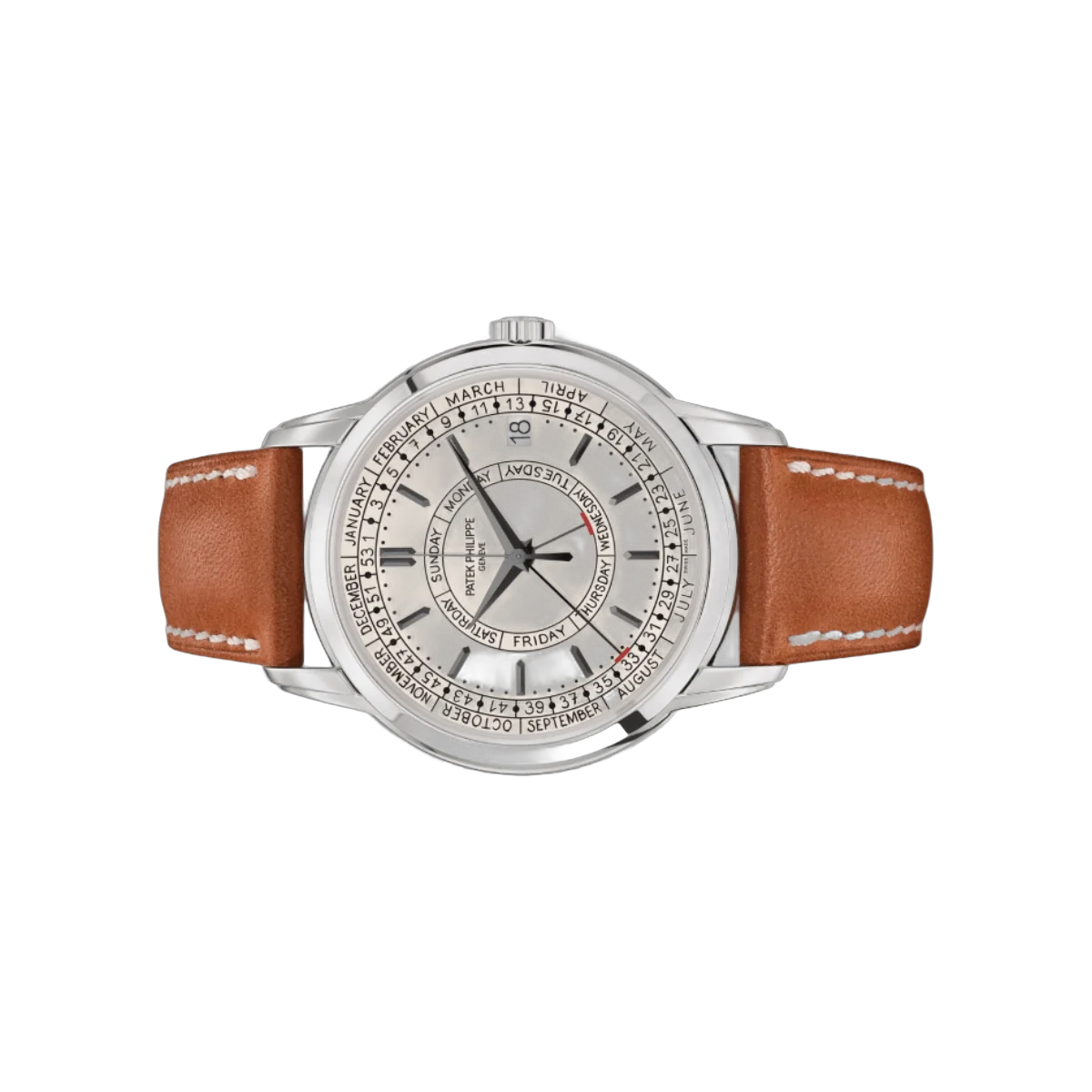 Patek Philippe Calatrava 5212A-001 Silvery Opaline Dial Leather Strap 40mm Silver Dial Mens Watch – additional product photo 6