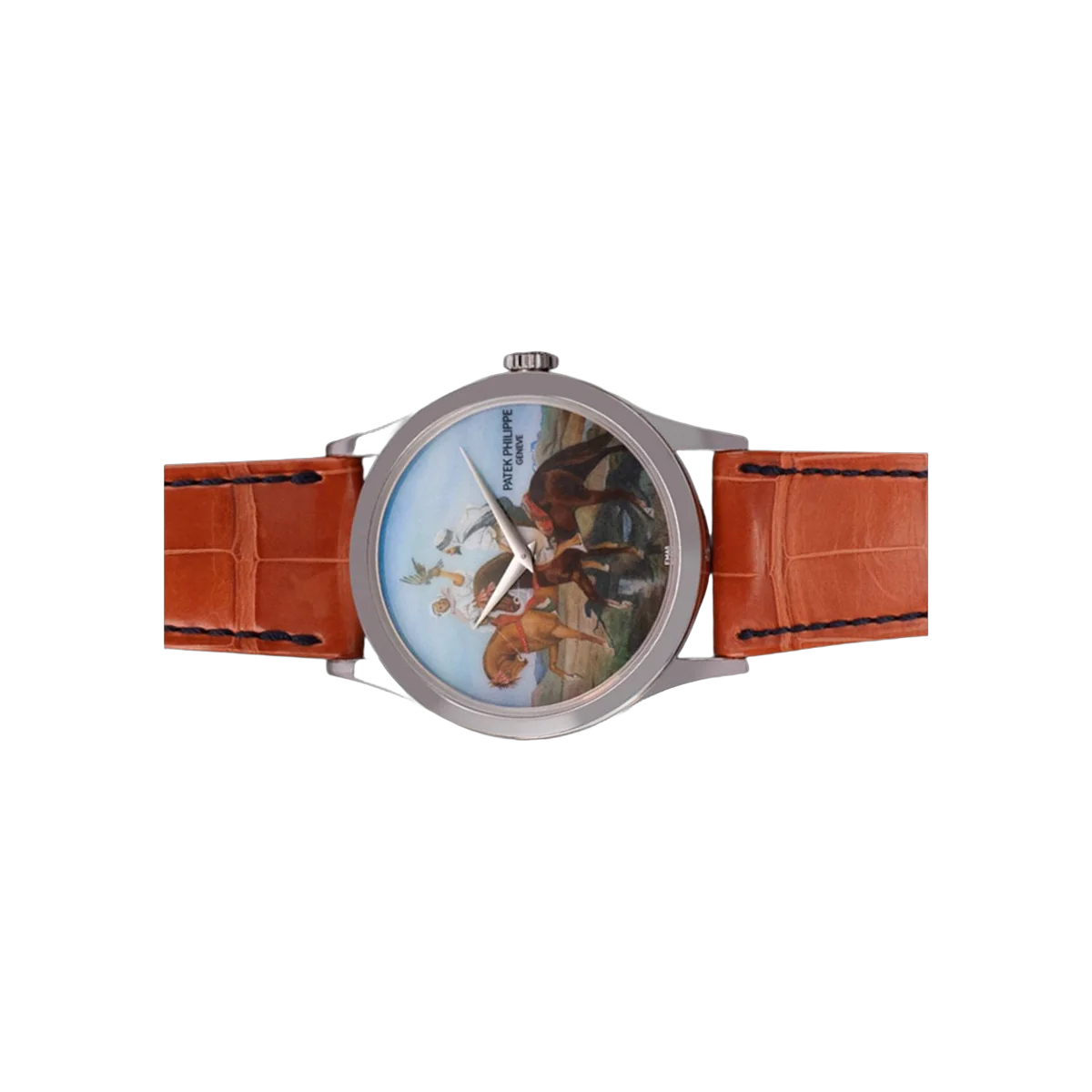Patek Philippe Calatrava Falcon Hunting 5077P-091 Platinum 37mm Multicolor Dial Men's Watch – additional product photo 2