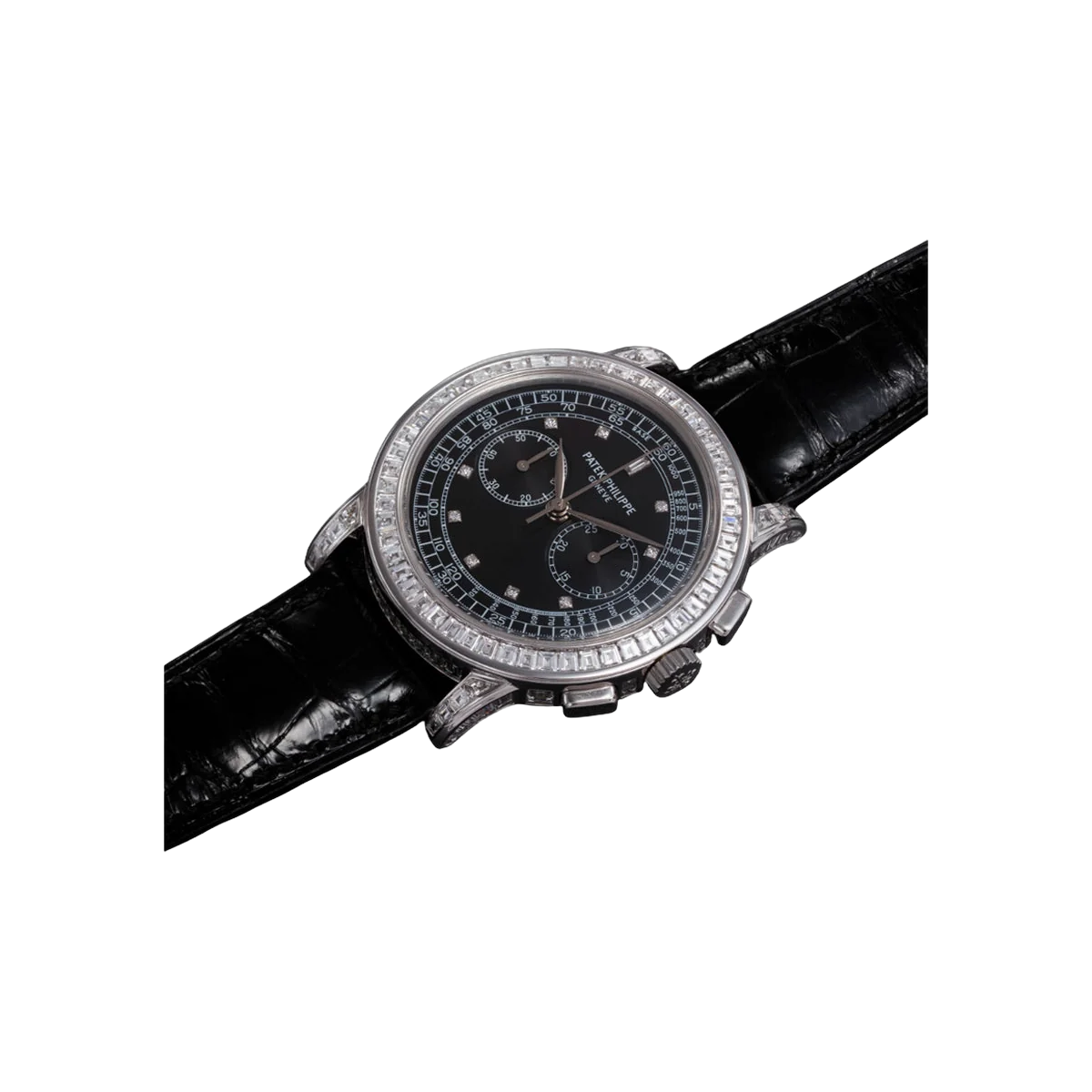 Patek Philippe Chronograph 5071G-001 White Gold Baguette Diamond Bezel 42mm Black Dial Men's Watch โ additional product photo 2