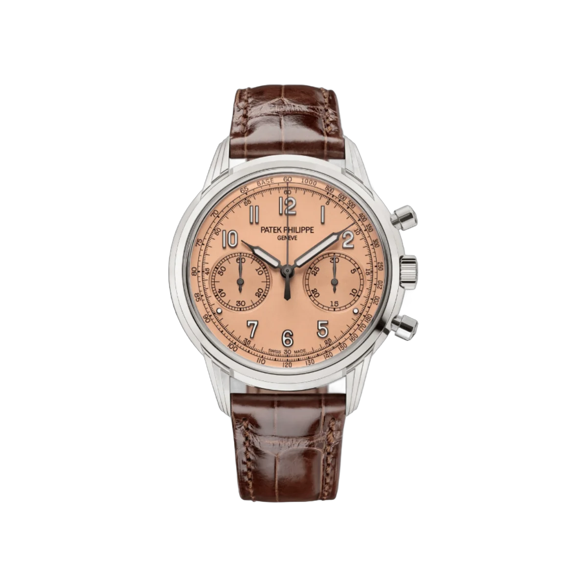 Patek Philippe Complications 5172G-010 Rose Gilt Salmon Dial 18Kt White Gold Chocolate Leather Straps