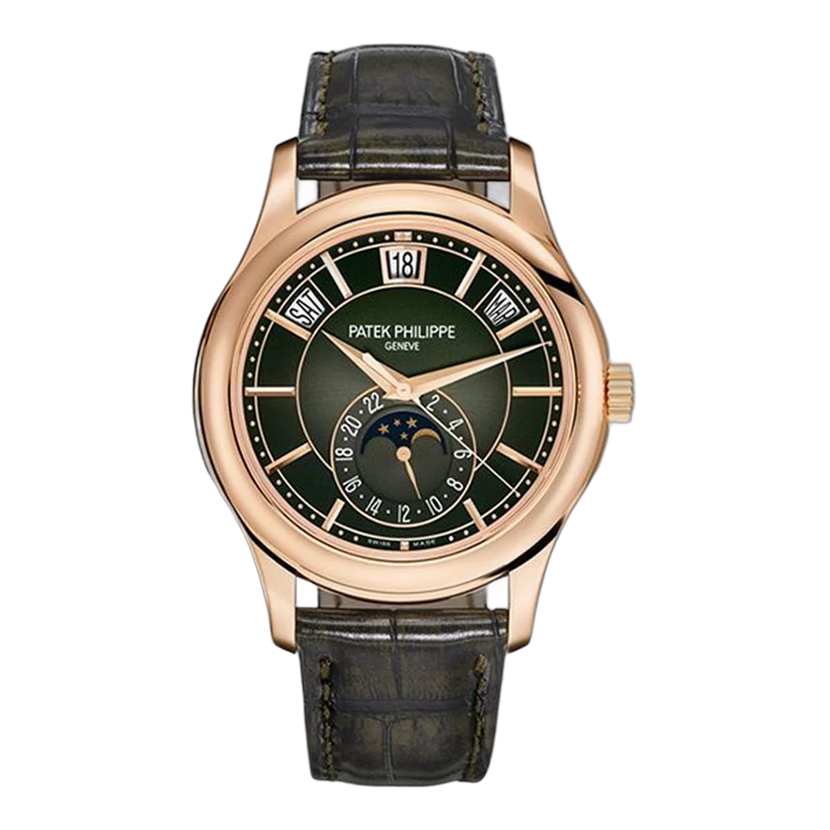 Patek Philippe Complications 5205R-011 Olive Green Sunburst Dial Annual Calendar