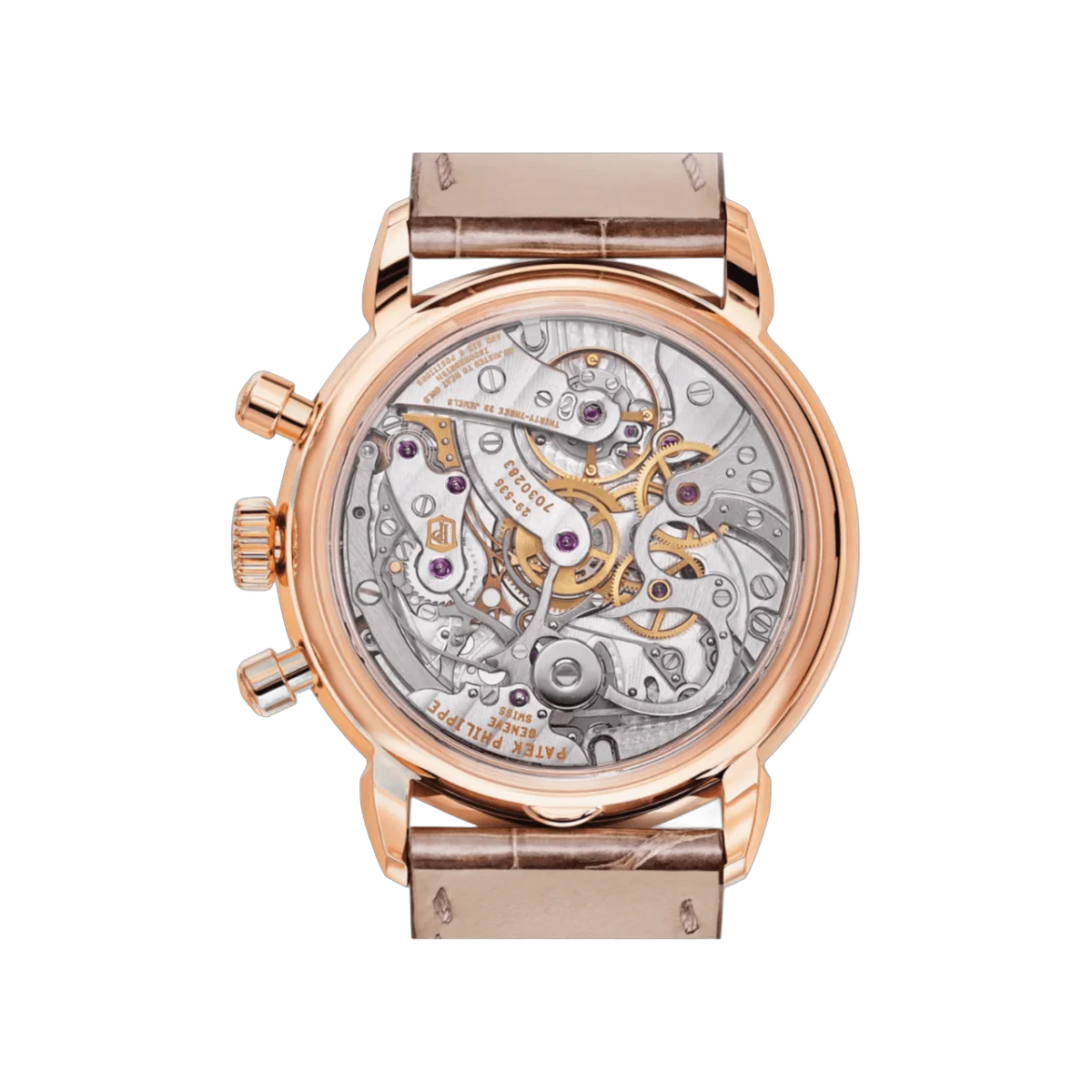 Patek Philippe Complications 7150/250R Chronograph 18k Rose Gold Brown Alligator Leather Strap – additional product photo 2