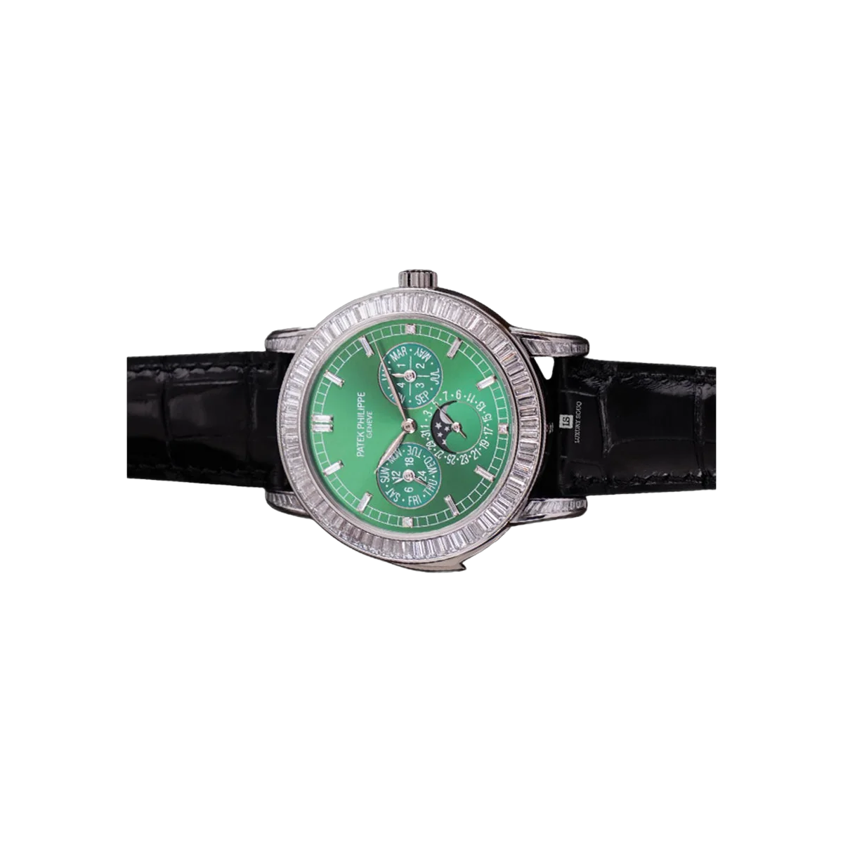 Patek Philippe Grand Complications 5073P-011 Platinum Baguette Diamonds 42mm Green Dial Men's Watch – additional product photo 2