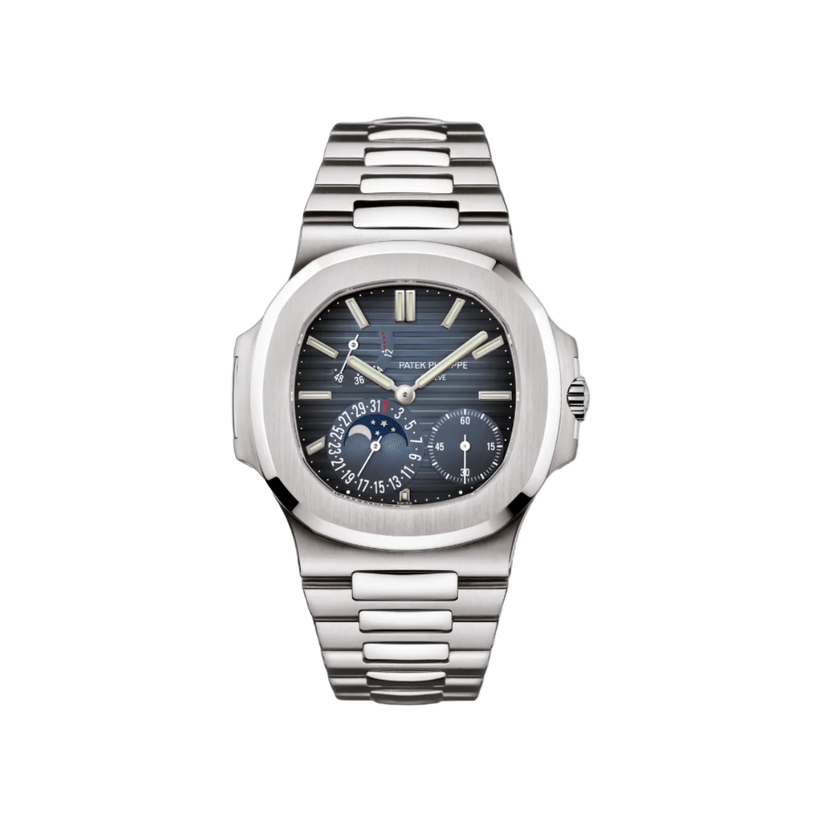 Patek Philippe Nautilus 5712/1A-001 Moon Phase 40mm Blue Dial Mens Watch