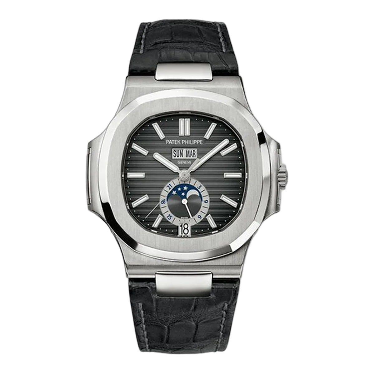 Patek Philippe Nautilus 5726A-001 Black Gradient 40.5Mm Stainless Steel Black Leather Straps Men's Watch – additional product photo 2
