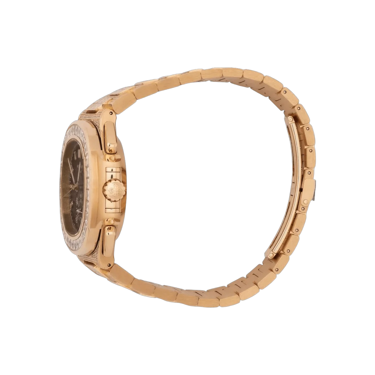 Patek Philippe Nautilus 5980/1400R-011 18K Rose Gold Full Diamond Chronograph Date Baguette 40mm Black Dial Mens Watch – additional product photo 4