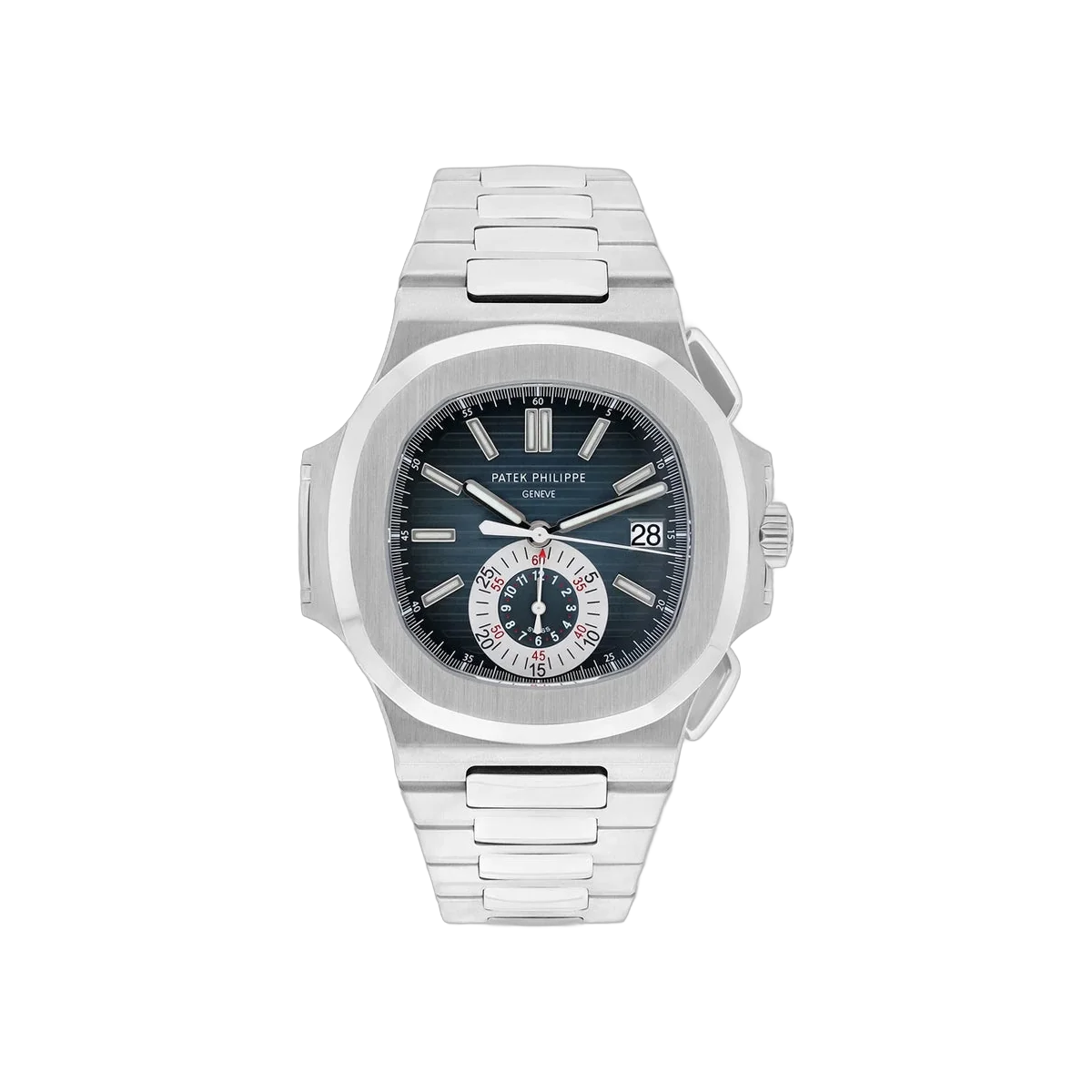 Patek Philippe Nautilus 5980/1A-001 Chronograph Stainless Steel Blue Grey Dial 40.5mm Men's Watch