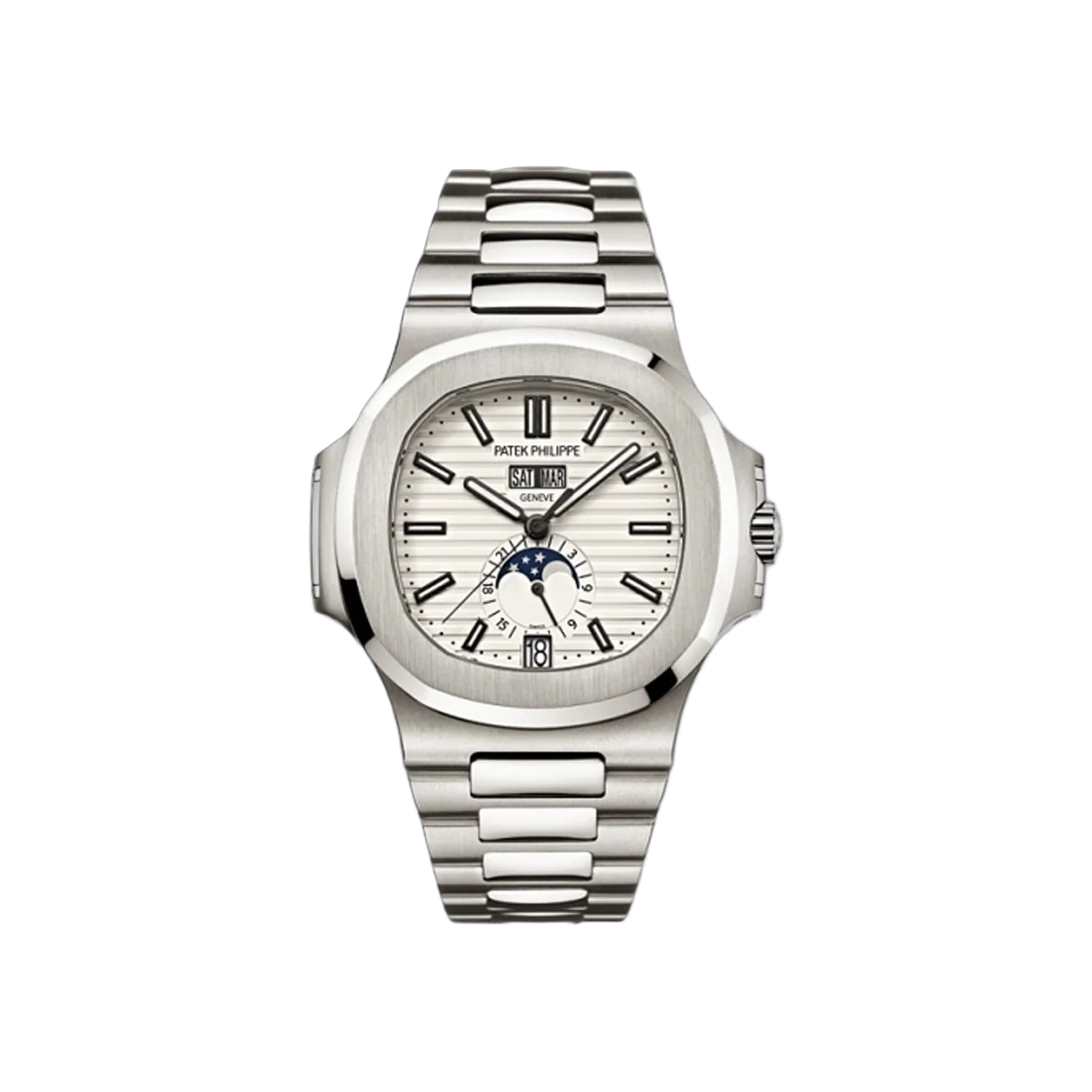 Patek Philippe Nautilus Annual Calendar 5726/1A-010 Stainless Steel 40.5mm Silvery White Dial Men's Watch