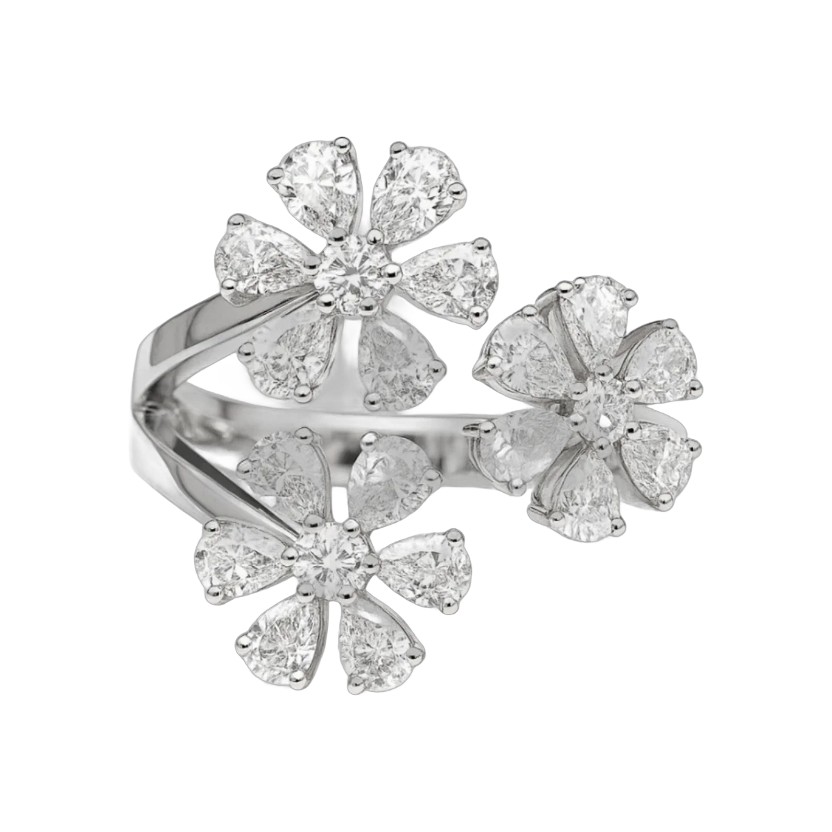 Pear & Round Ring -1.65 CTS,1043R,HRD,F-G,VVS-VS,Total Wt - 4.38gm