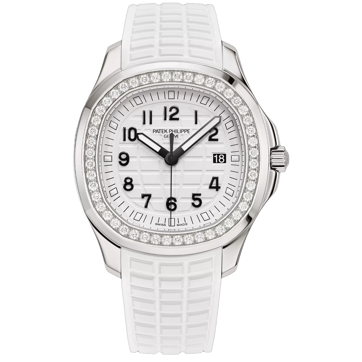Patek Philippe Aquanaut Luce 5267/200A-010 Matted Diamond-Set Bezel Stainless 39mm Steel White Dial Womens Watch