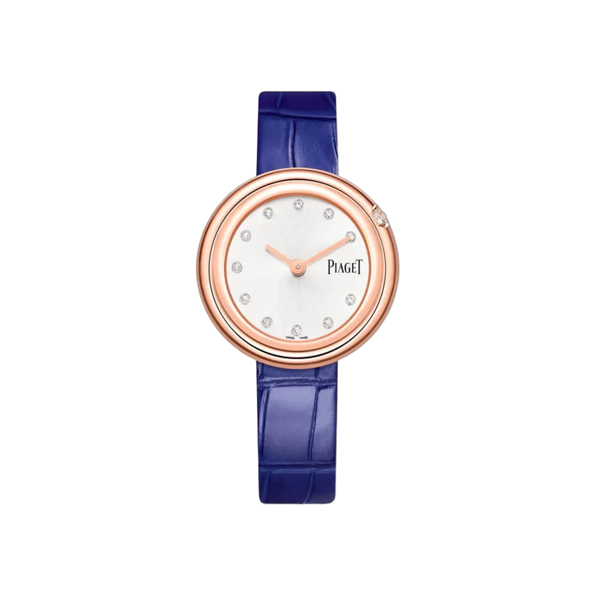 Piaget Possession G0A43091 Silver Diamond Dial Blue Leather Strap