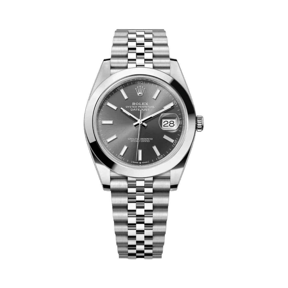 Rolex Datejust 126300-0008 Oyster Perpetual 41mm Herrenuhr mit grauem Zifferblatt