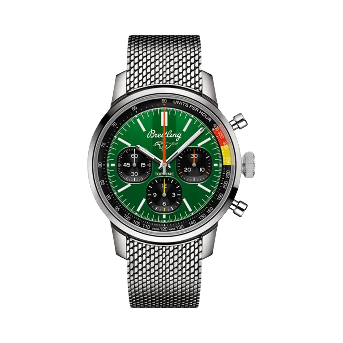 Breitling Top Time B01 Ford Mustang AB01762A1L1A1 Stainless Steel 41mm Green Dial Men's Watch