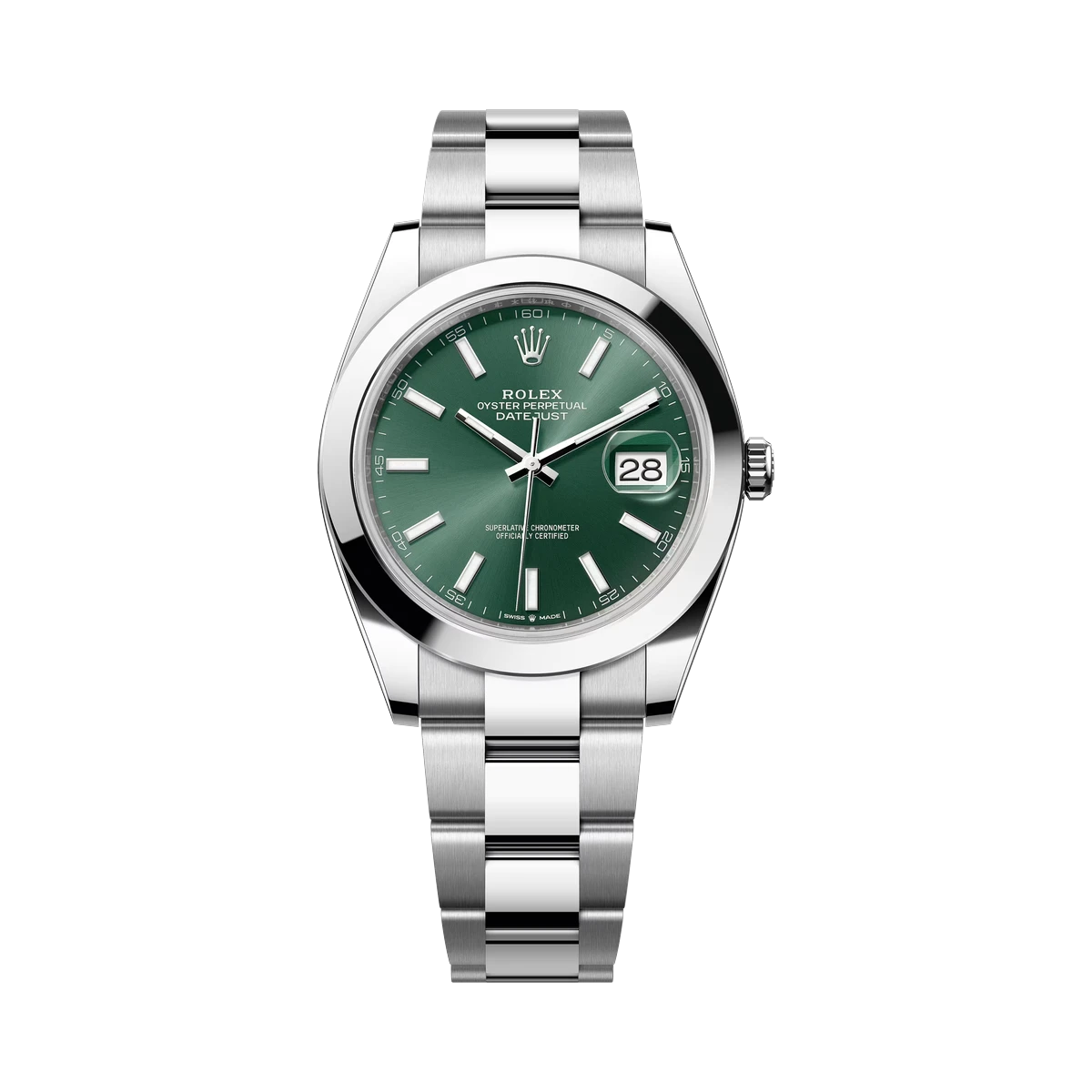 Rolex Datejust 126300-0019 Oyster Perpetual 41 mm mintgrünes Zifferblatt Herrenuhr