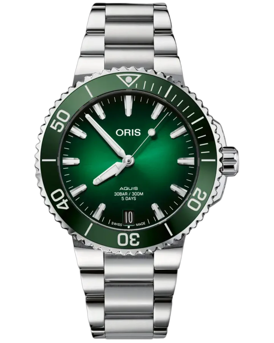 Oris Aquis Date Calibre 400 Green Dial 01 400 7769 4157 41.5mm Stainless Steel