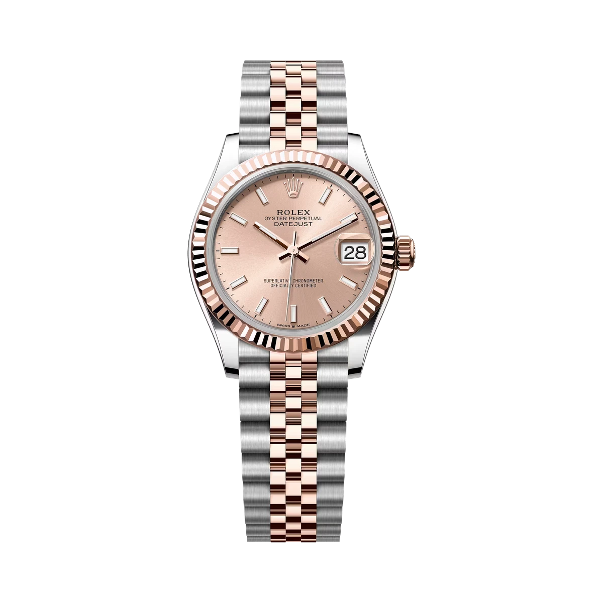 Rolex Datejust 278271 Roij Rose Index 31Mm Oyster Perpetual 18K Rose Gold & Steel Men's Watch