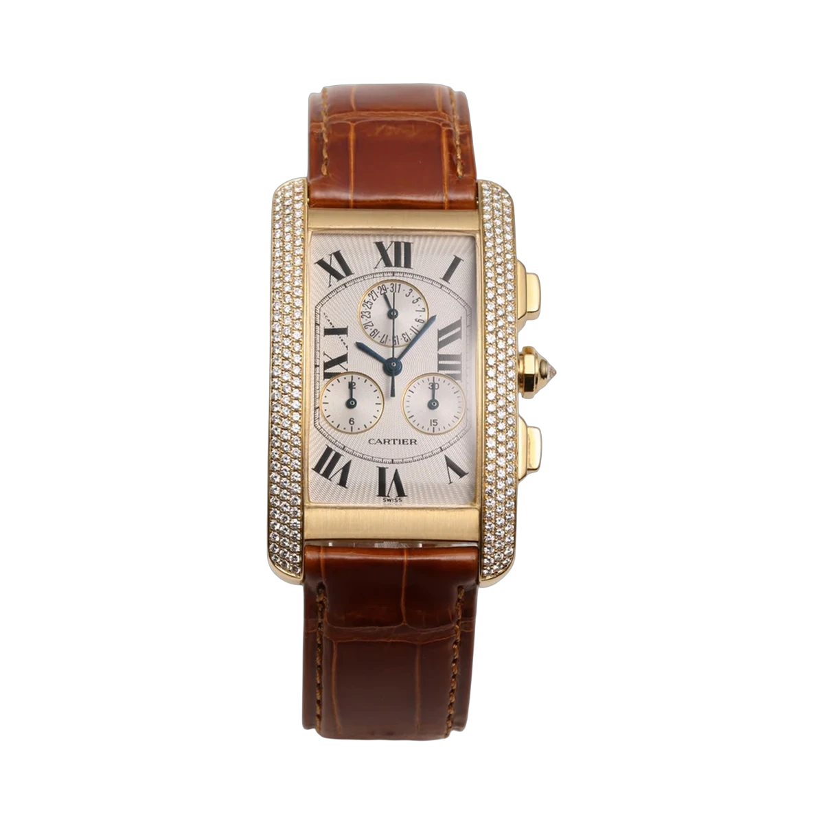 Cartier Tank Americaine tank-2341 Chronograph 26mm 18K Yellow Gold