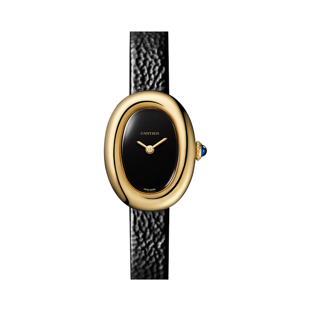 Cartier Baignoire WGBA0040 Black Dial Mini Quartz 24.6x18.7mm 18K Yellow Gold