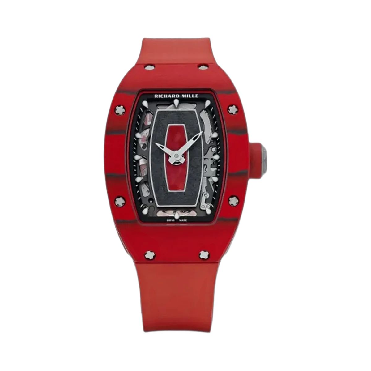 Richard Mille RM 07-01 Racing Red Carbon TPT Automatic Winding 45.66mm Black Dial Ladies Watch
