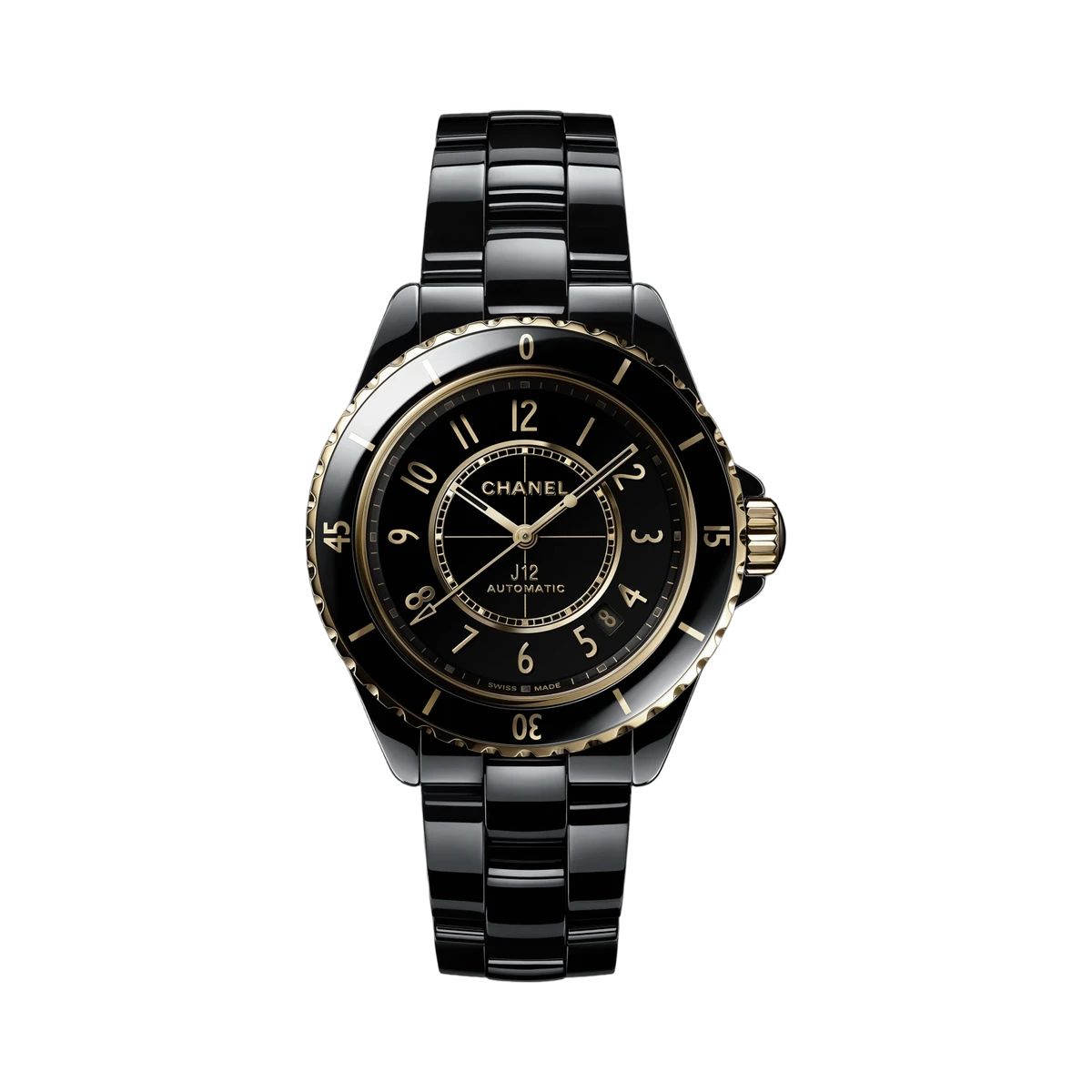 Chanel J12 H9541 Calibre 12.1 Black Ceramic Yellow Gold 38mm Watch