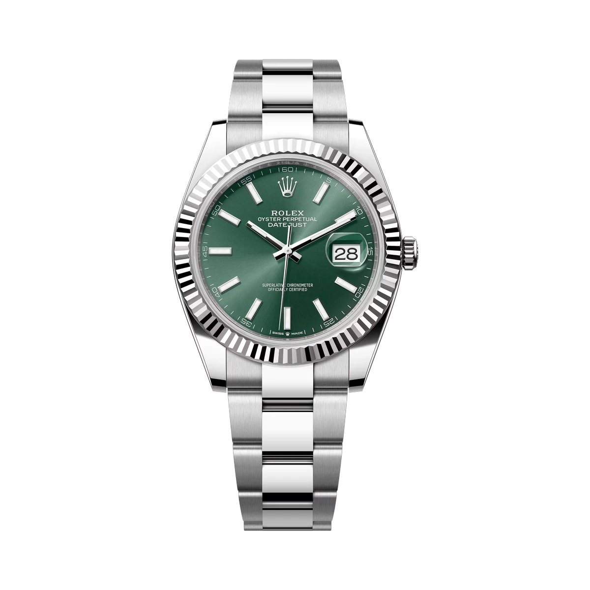 劳力士 Datejust 41 蚝式恒动 126334-0027 白金 41 毫米薄荷绿表盘男士手表