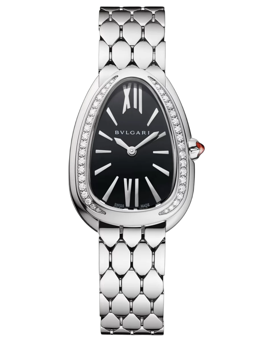 Bvlgari Serpenti Seduttori Black Lacquered 103449 33MM Stainless Steel
