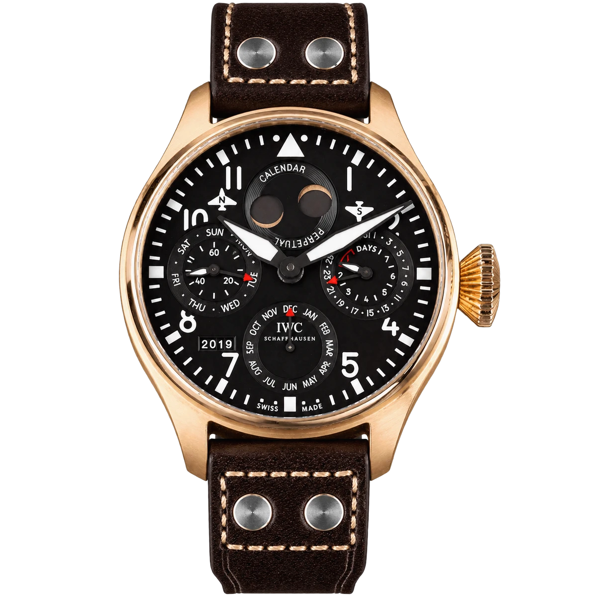 IWC Boutique Große Fliegeruhr Ewiger Kalender In 18K Roségold Herrenuhr Ref. IW502628