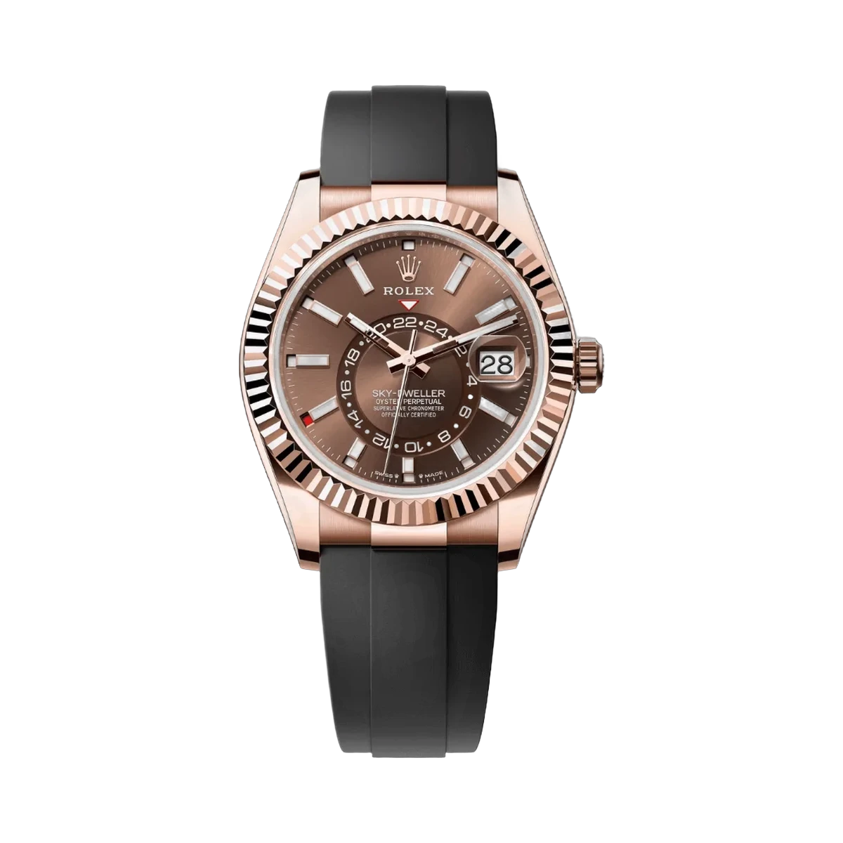 Rolex Sky-Dweller 336235-0002 Oysterflex Chocolate Dial 42mm Men’s Watch